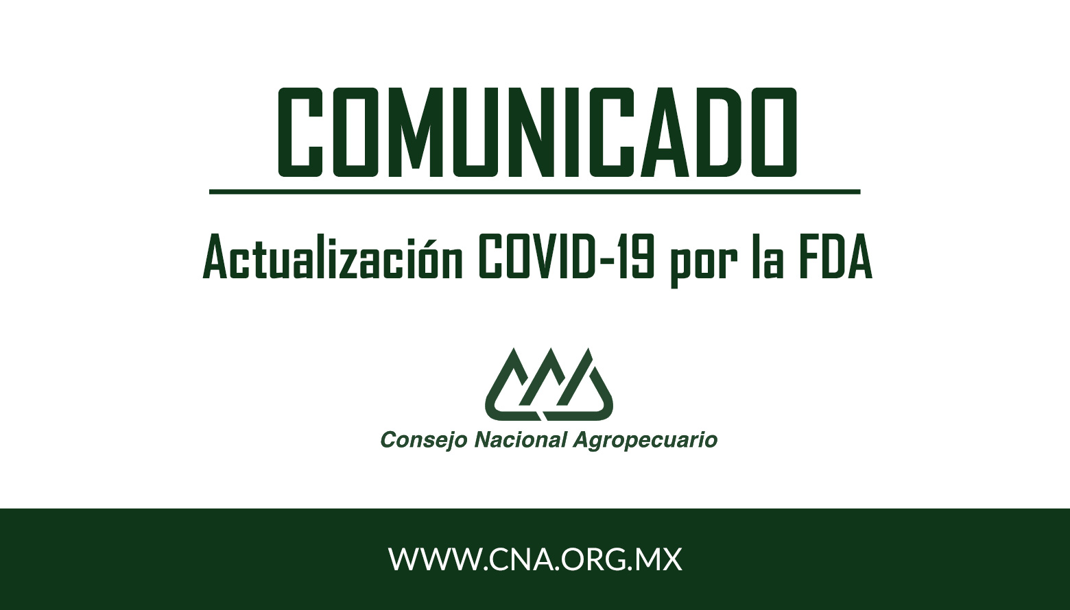 Comunicado: Actualización COVID-19 por la FDA